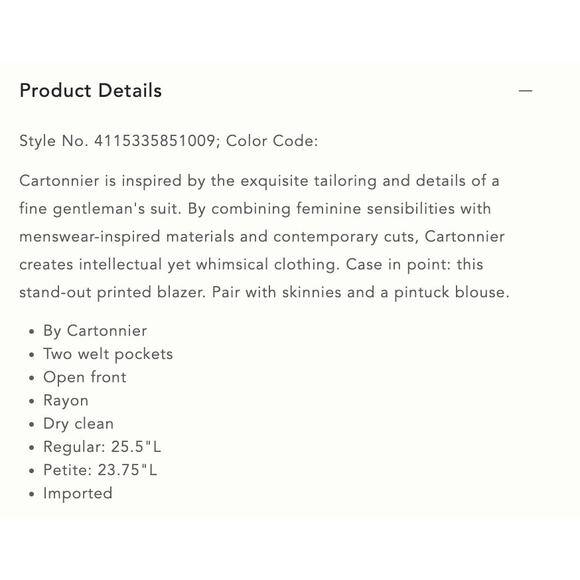 Anthropologie Cartonnier 10 Black Floral Blazer - Picture 8 of 8